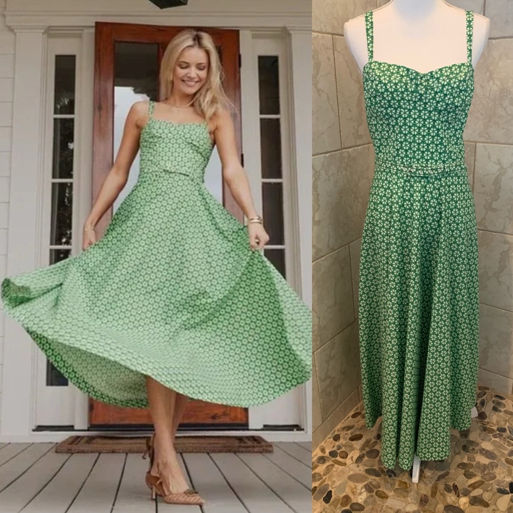 Antonio Melani x Style by Simkins Margo Printed Poplin Sweetheart Neck Dress